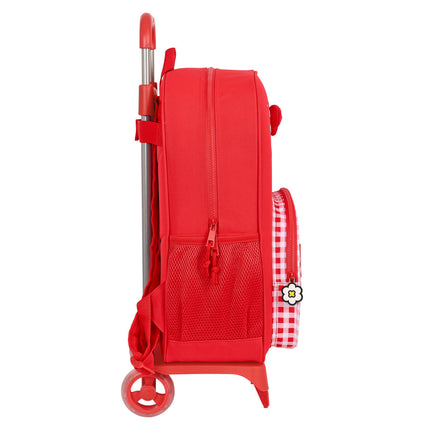 Skolväska med hjul Hello Kitty Spring Röd (33 x 42 x 14 cm)