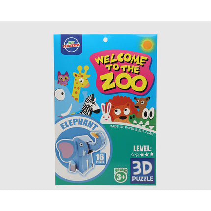 3D-pussel Zoo 27 x 18 cm 16 Delar Elefant