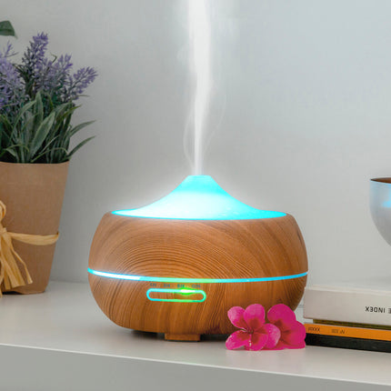 Doftspridare och luftfuktare med flerfärgad LED Wooden-Effect InnovaGoods