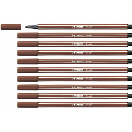 Marker pens Stabilo Pen 68 Brown (10 quantity)