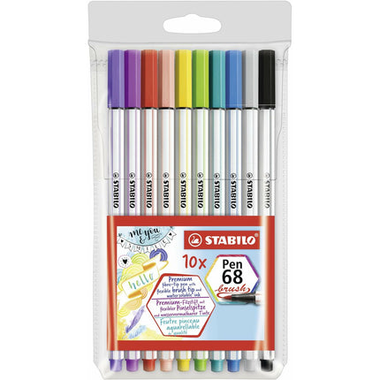 Marker pens Stabilo Pen 68 Brush 10 Parts Multicolour
