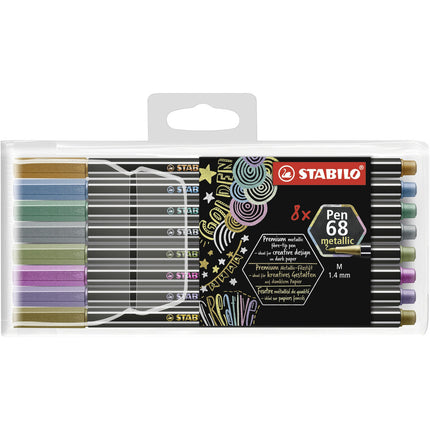 Marker pens Stabilo Pen 68 metallic 8 Parts Multicolour