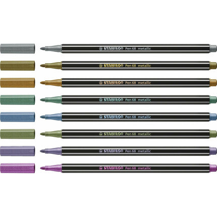 Marker pens Stabilo Pen 68 Metallic 8 Parts Multicolour