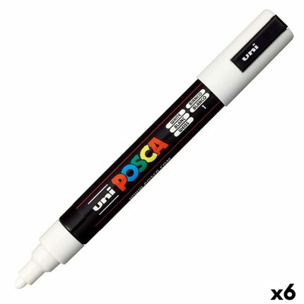 Marker pens POSCA PC-5M White (6 quantity)