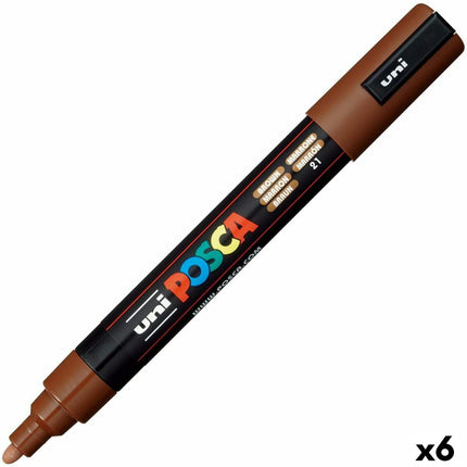 Marker pens POSCA PC-5M Brown (6 quantity)