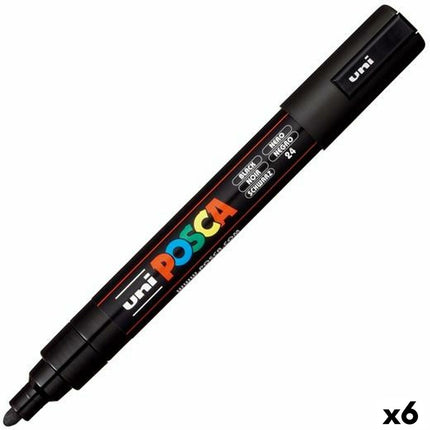 Marker pens POSCA PC-5M Bullet Black (6 number)
