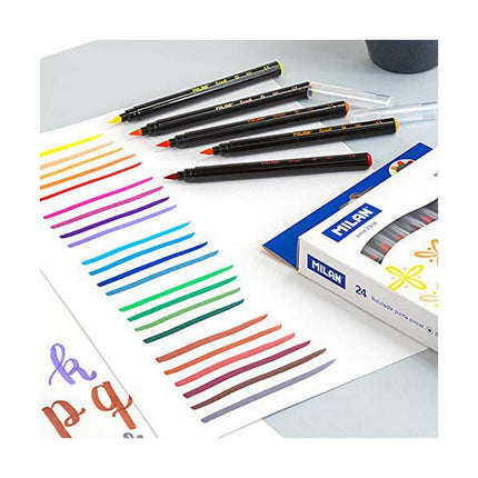 Marker pens Milan Brush 24 Parts Multicolour