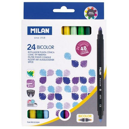 Marker pens Milan Two-colour 24 Pieces
